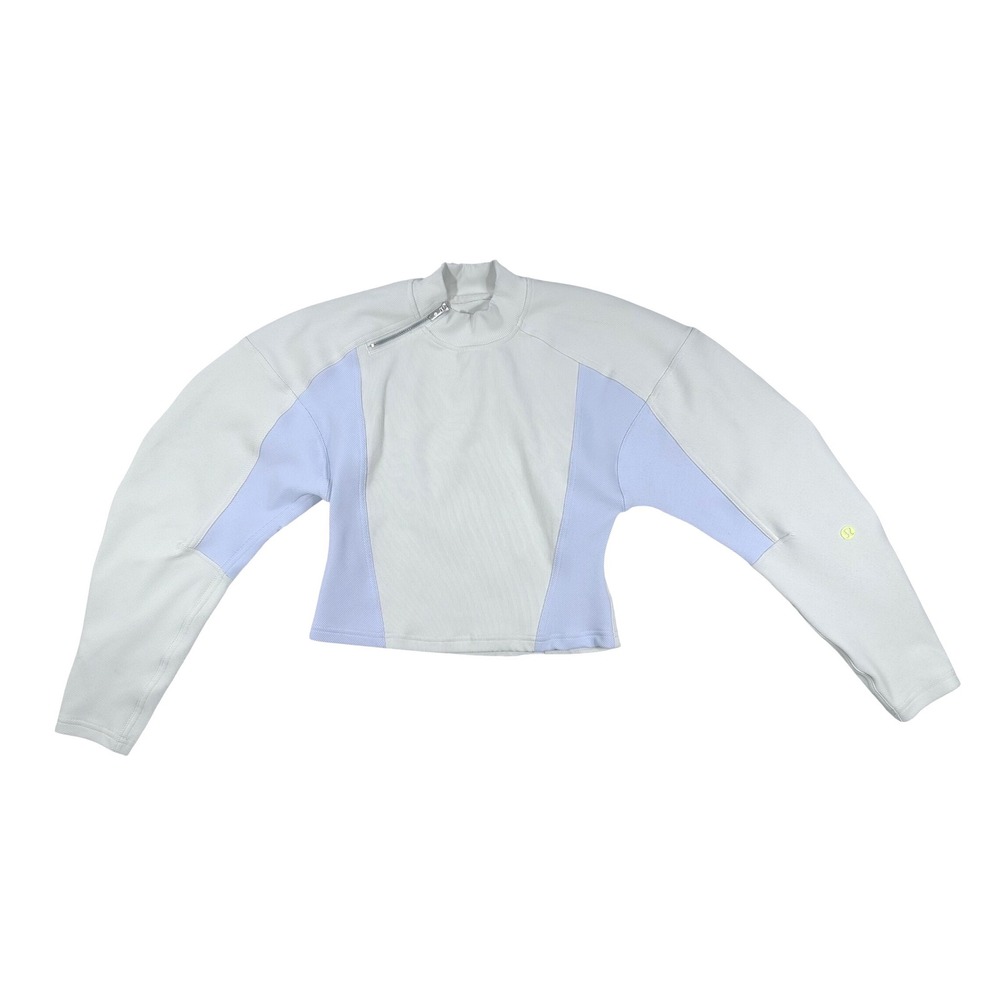 Lululemon Ribbed‎ Luxstreme Wide-Sleeve Pullover *Bone/Blissful Blue size XS